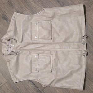 Bagatelle Faux Leather Zipper Vest